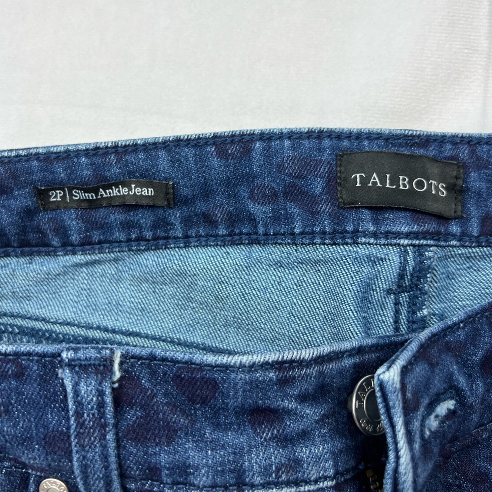 Talbots Alluring Animal Slim Ankle Jeans 2P 2 Petite - Picture 4 of 9